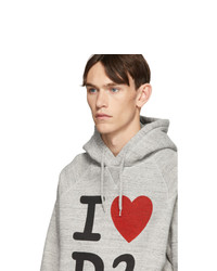 DSQUARED2 Grey I Love D2 Hoodie