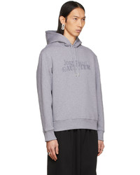 Jean Paul Gaultier Grey Oversized Logo Hoodie