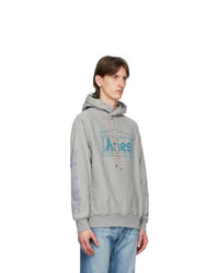 Aries Grey Temple Logo Hoodie