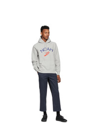 Noah NYC Grey Winged Foot Hoodie