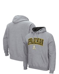 Colosseum Heathered Gray Appalachian State Mountaineers Arch And Logo Pullover Hoodie