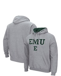 Colosseum Heathered Gray Eastern Michigan Eagles Arch Logo 30 Pullover Hoodie