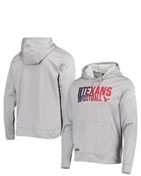 New Era Heathered Gray Houston Texans Combine Authentic Game On Pullover Hoodie