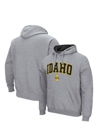 Colosseum Heathered Gray Idaho Vandals Arch And Logo Pullover Hoodie