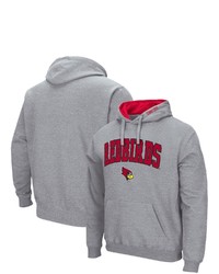 Colosseum Heathered Gray Illinois State Redbirds Arch Logo 30 Pullover Hoodie