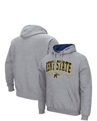 Colosseum Heathered Gray Kent State Golden Flashes Arch And Logo Pullover Hoodie