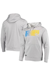 New Era Heathered Gray Los Angeles Chargers Combine Authentic Game On Pullover Hoodie