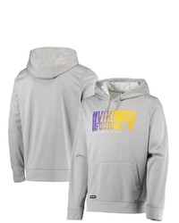 New Era Heathered Gray Minnesota Vikings Combine Authentic Game On Pullover Hoodie