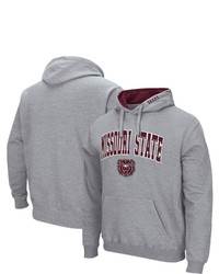 Colosseum Heathered Gray Missouri State University Bears Arch And Logo Pullover Hoodie