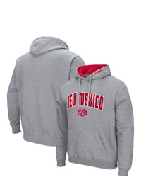 Colosseum Heathered Gray New Mexico Lobos Arch And Logo Pullover Hoodie