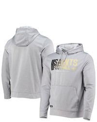 New Era Heathered Gray New Orleans Saints Combine Authentic Game On Pullover Hoodie