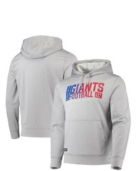 New Era Heathered Gray New York Giants Combine Authentic Game On Pullover Hoodie