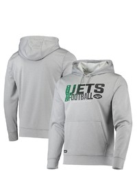 New Era Heathered Gray New York Jets Combine Authentic Game On Pullover Hoodie In Heather Gray At Nordstrom