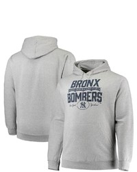 PROFILE Heathered Gray New York Yankees Big Tall Bronx Bombers Hometown Collection Pullover Hoodie