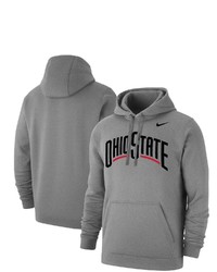 Nike Heathered Gray Ohio State Buckeyes Logo Pullover Hoodie In Heather Gray At Nordstrom