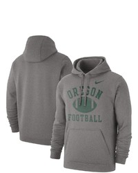 Nike Heathered Gray Oregon Ducks Football Club Pullover Hoodie