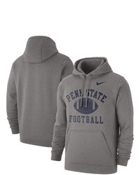 Nike Heathered Gray Penn State Nittany Lions Football Club Pullover Hoodie