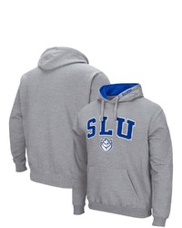 Colosseum Heathered Gray Saint Louis Billikens Arch And Logo Pullover Hoodie