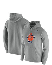 Nike Heathered Gray Syracuse Orange Vintage School Logo Pullover Hoodie In Heather Gray At Nordstrom