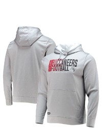 New Era Heathered Gray Tampa Bay Buccaneers Combine Authentic Game On Pullover Hoodie