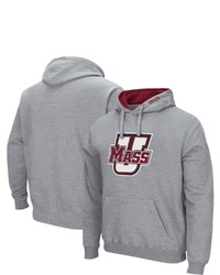 Colosseum Heathered Gray Umass Minute Arch And Logo Pullover Hoodie