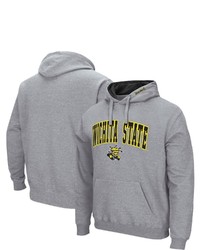 Colosseum Heathered Gray Wichita State Shockers Arch And Logo Pullover Hoodie