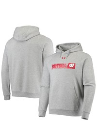 Under Armour Heathered Gray Wisconsin Badgers 2021 Sideline Football All Day Raglan Pullover Hoodie