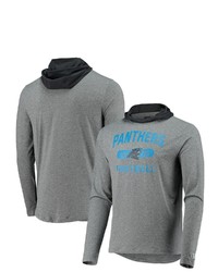 New Era Heathered Grayblack Carolina Panthers Active Block Hoodie Long Sleeve T Shirt