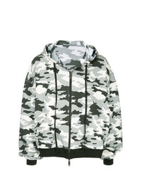 Unravel Project Military Printed Zipped Hoodie