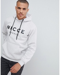 Nicce London Nicce Hoodie In Grey With Large Logo