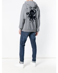 Closed Octopus Print Hoodie