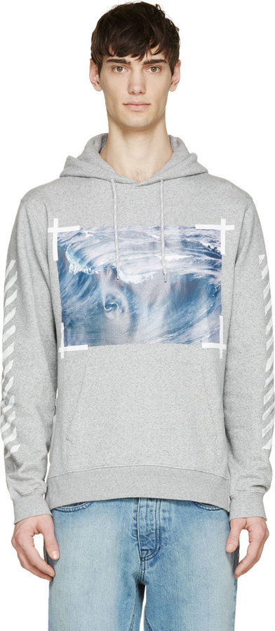 off white waves hoodie