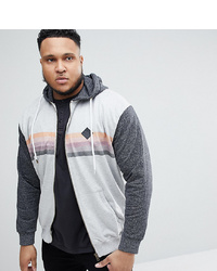 replika Plus Hoodie With Chest Stripe And Contrast Sleeves