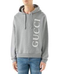 Gucci Vertical Logo Cotton Hoodie