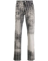 Roberto Cavalli Monogram Print Slim Cut Jeans