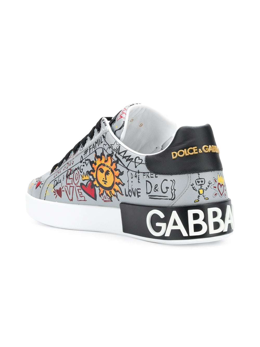 Dolce & Gabbana Portofino Graffiti Print Sneakers, $727 | farfetch 