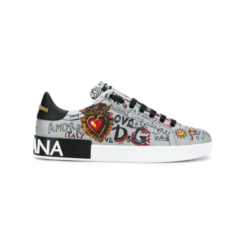 Dolce & gabbana discount portofino graffiti-print sneakers