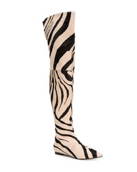 Roberto Cavalli Zebra Print Thigh Boots