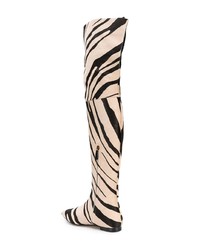 Roberto Cavalli Zebra Print Thigh Boots