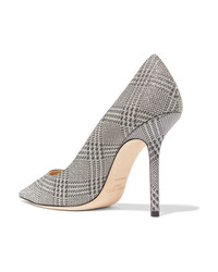 Jimmy Choo Love 100 Glittered Checked Leather Pumps