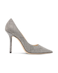 Jimmy Choo Love 100 Glittered Checked Leather Pumps