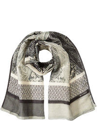 Etro Linen Silk Scarf With Mixed Prints