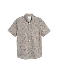 Billy Reid Tuscumbia Short Sleeve Cotton Linen Button Up Shirt In Grey At Nordstrom