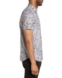 Theory Zack S Leaflet Trim Fit Print Sport Shirt