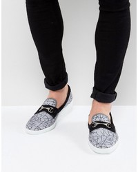 Grey Print Loafers