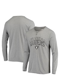 CONCEPTS SPORT Gray Las Vegas Raiders Takeaway Henley Long Sleeve Sleep T Shirt At Nordstrom