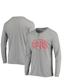 CONCEPTS SPORT Gray San Francisco 49ers Takeaway Henley Long Sleeve Sleep T Shirt At Nordstrom