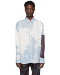 Oamc Blue White Printed Shirt