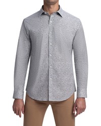 Bugatchi Classic Fit Leaf Print Button Up Shirt In Caramel At Nordstrom