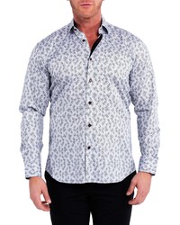 Maceoo Fibonacci Honeycomb Grey Cotton Button Up Shirt